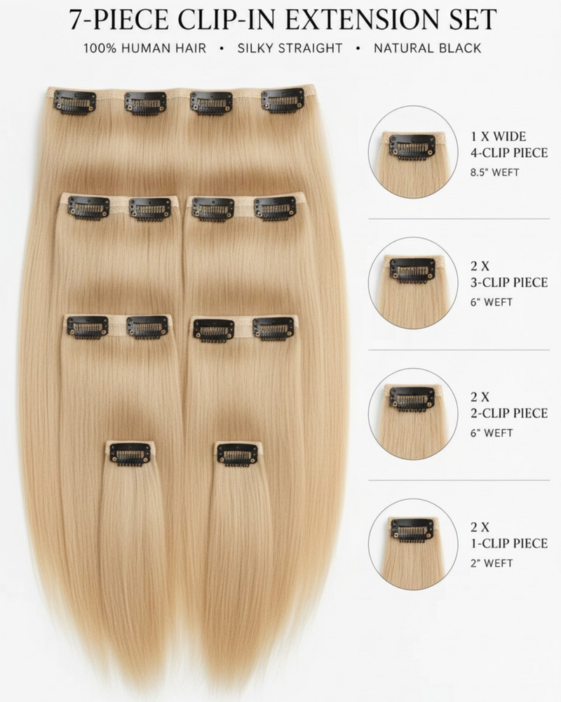 SEAMLESS SILK CLIP-IN BLONDE